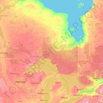 gis topographic map ontario.